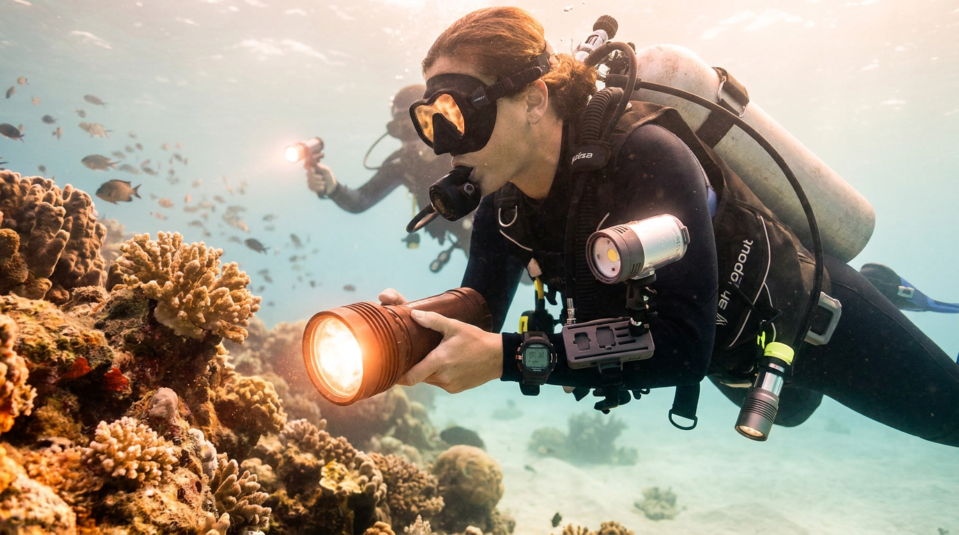 Dive Lights for Liveaboards: How to Choose Primary, Backup & Video Lights Dive Lights for Liveaboards: How to Choose Primary, Backup & Video Lights — liveaboard diving guide · Equipment Guide | Blue Rides