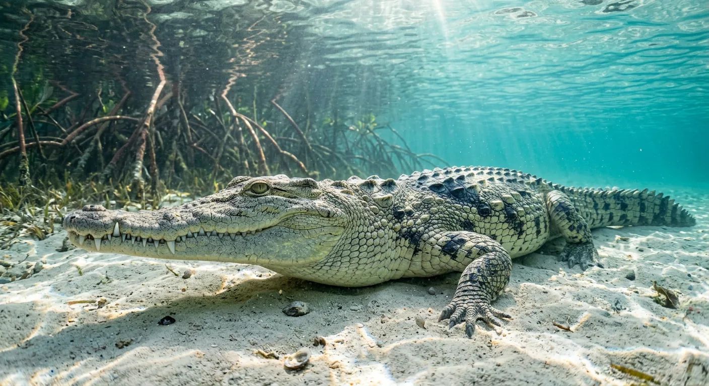 American Saltwater Crocodile at the dive site Boca de Piedra