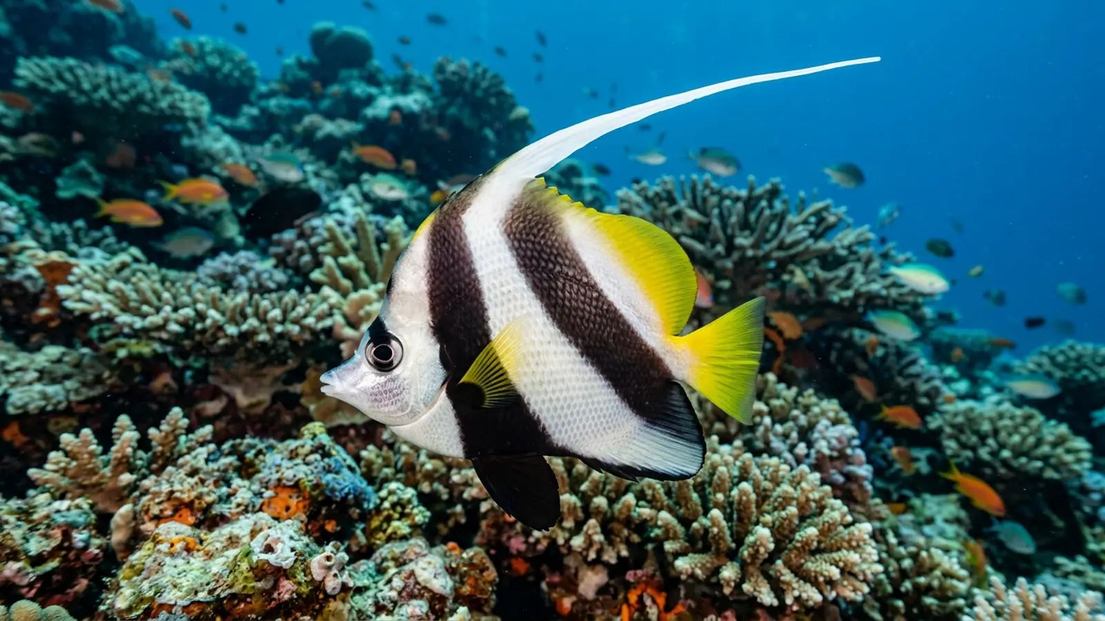 Bannerfish at the dive site Rusa Pinnacle