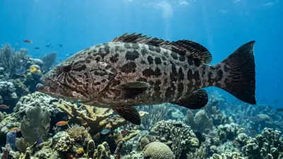 Black grouper at the dive site Five Seas