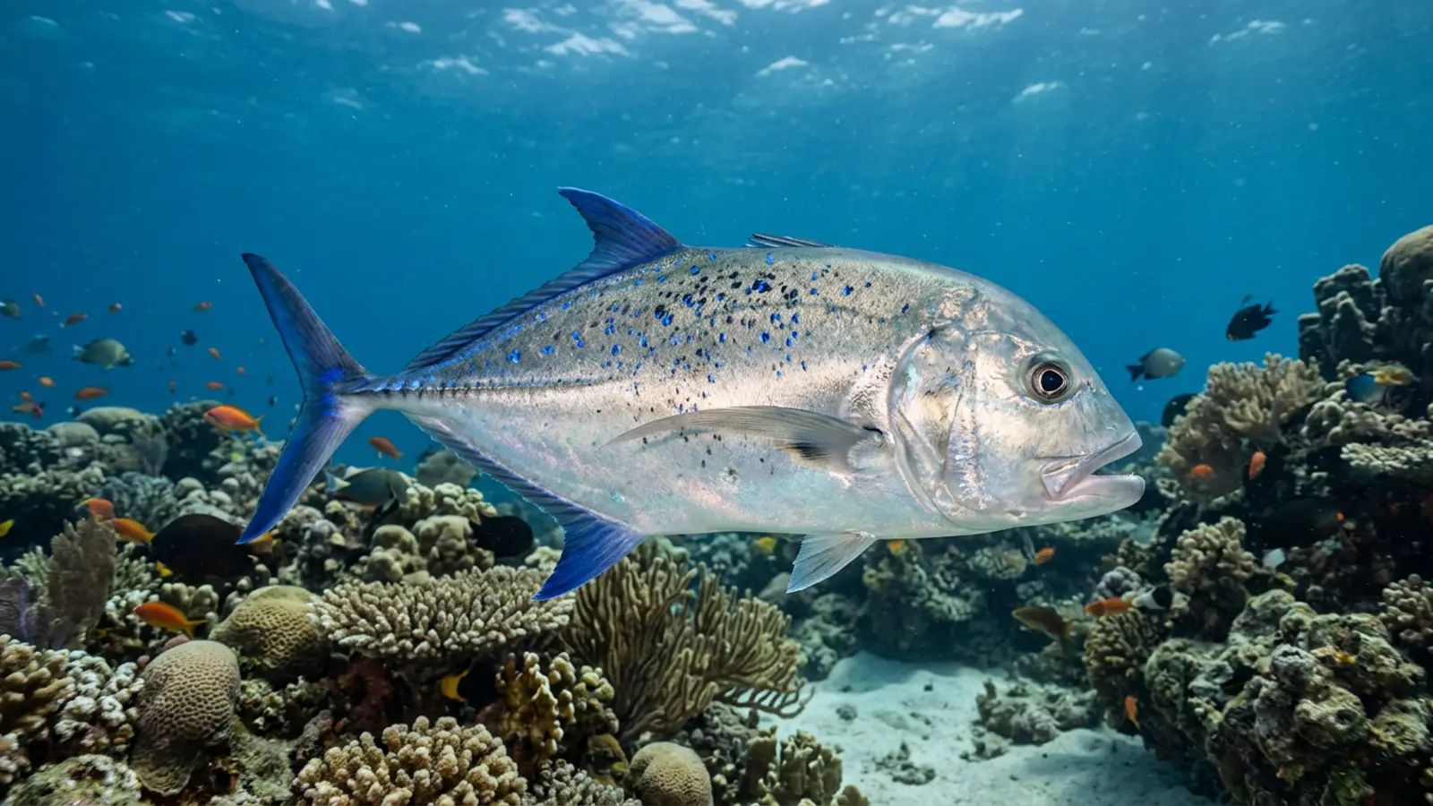 Bluefin trevally at the dive site Bama Wall