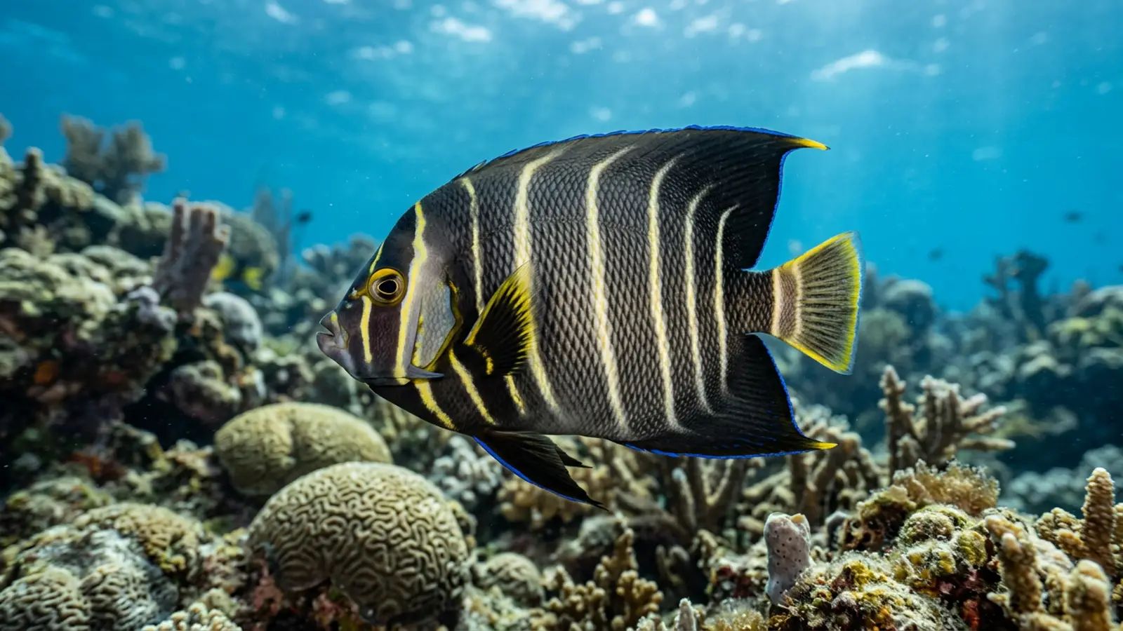 Cortez angelfish at the dive site Los Islotes