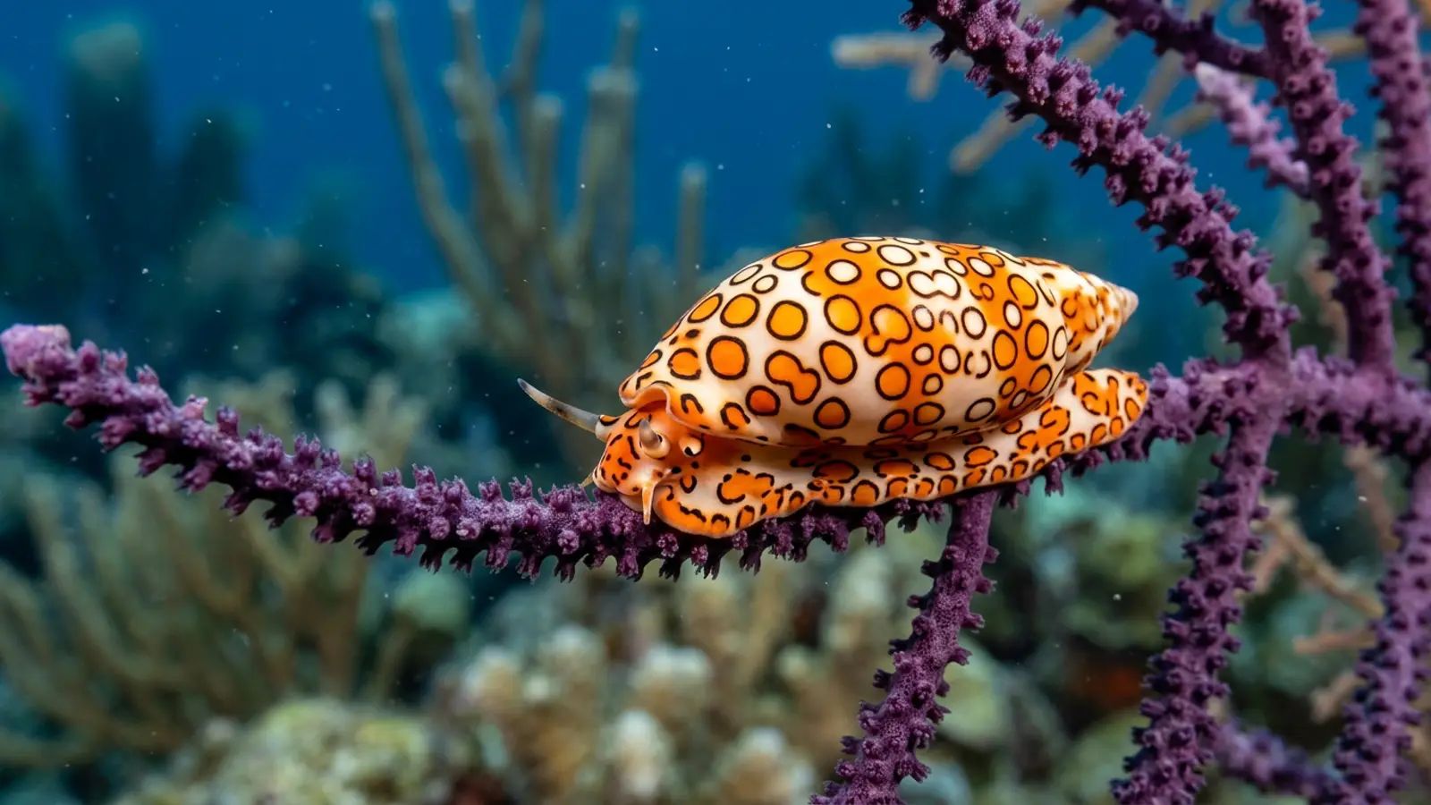 Flamingo tongue snail at the dive site Blue Hole - Sigua