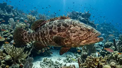 Goliath grouper at the dive site Blue Hole - Sigua