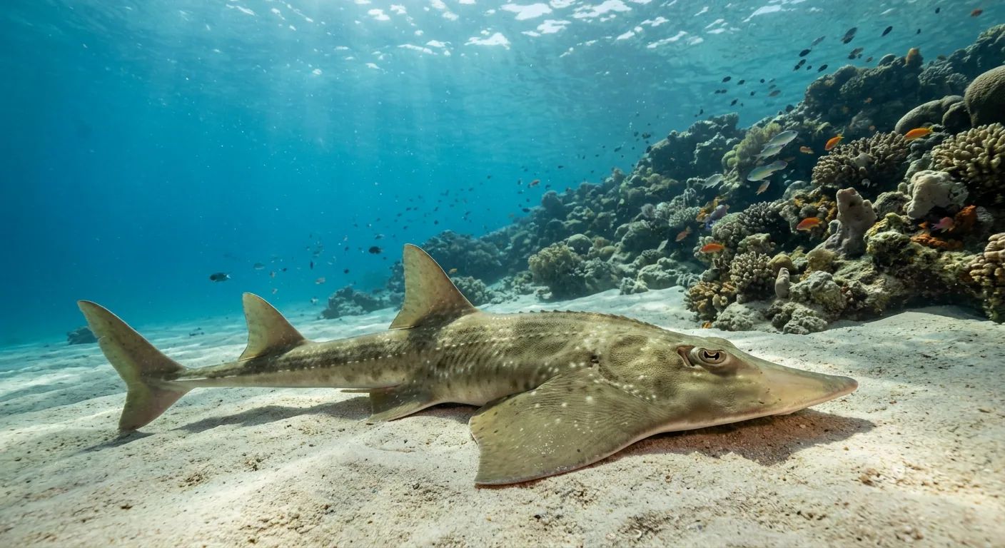 Guitarfish at the dive site Cable Wreck
