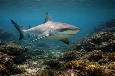 Caribbean reef shark at the dive site Amberjack Reef