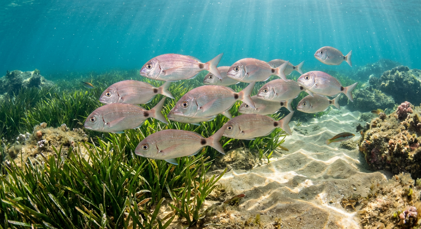 Seabream at the dive site Pedra da Nau