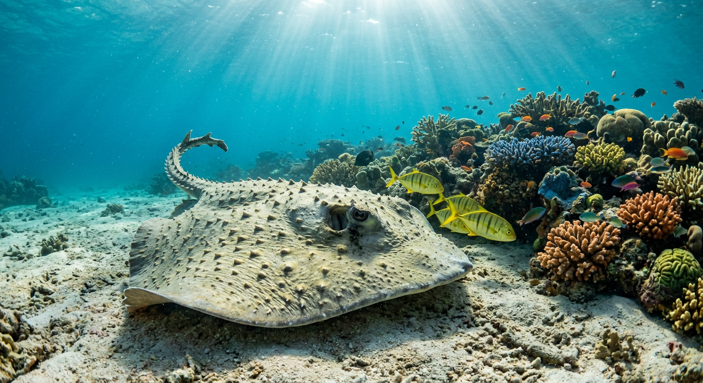 Porcupine fish at the dive site Great Blue Hole Andros