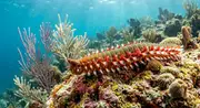 Fireworm (Hermodice carunculata) underwater in Cuba — marine invertebrate you can dive with on a liveaboard trip