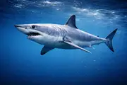 Mako Shark (Isurus oxyrinchus) underwater in Mexico — shark you can dive with on a liveaboard trip