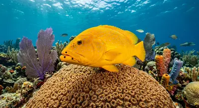 Golden ray at the dive site Punta Albemarle