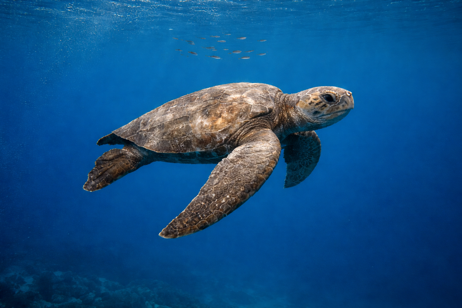 Loggerhead Turtle at the dive site SAS Wreck (Kaş)