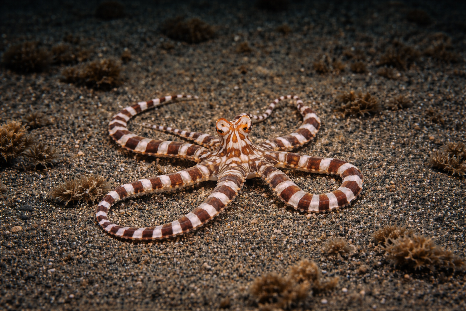 Poulpe imitateur (Thaumoctopus mimicus) – vie marine