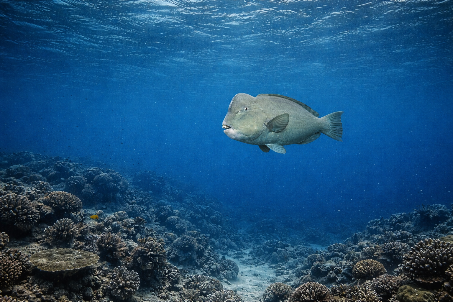 Bumphead parrotfish at the dive site Blue Holes