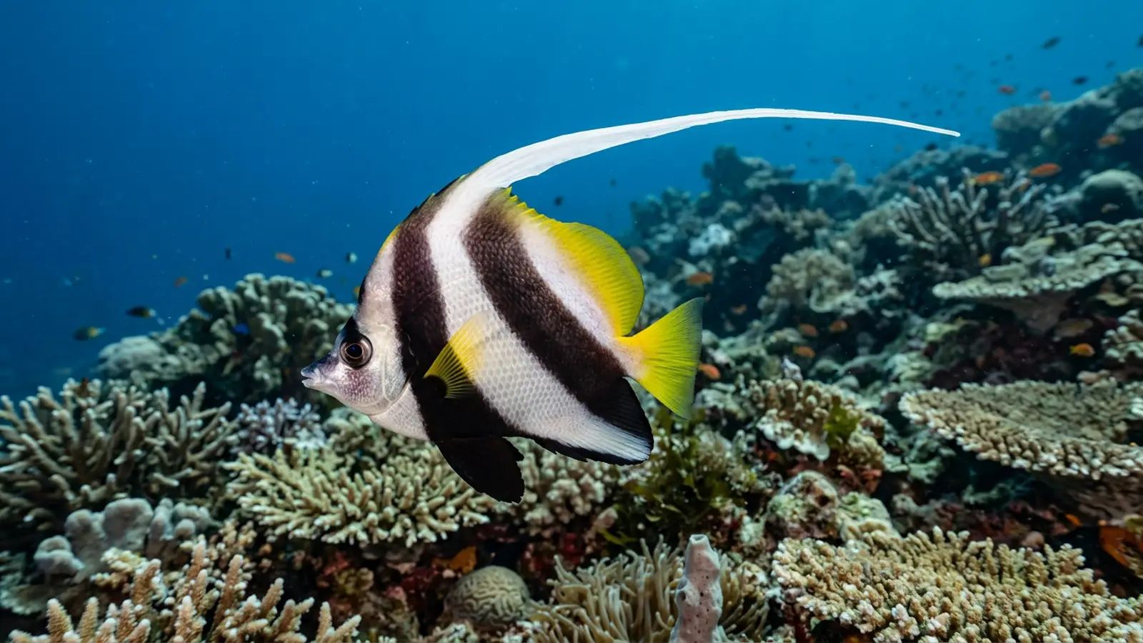 Pez estandarte de aleta larga at the dive site Banana Reef