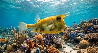Рыба-коровка (Lactoria cornuta / Acanthostracion spp.) – морская жизнь