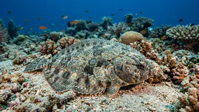 Flounder at the dive site Koh Haa — Lagoon
