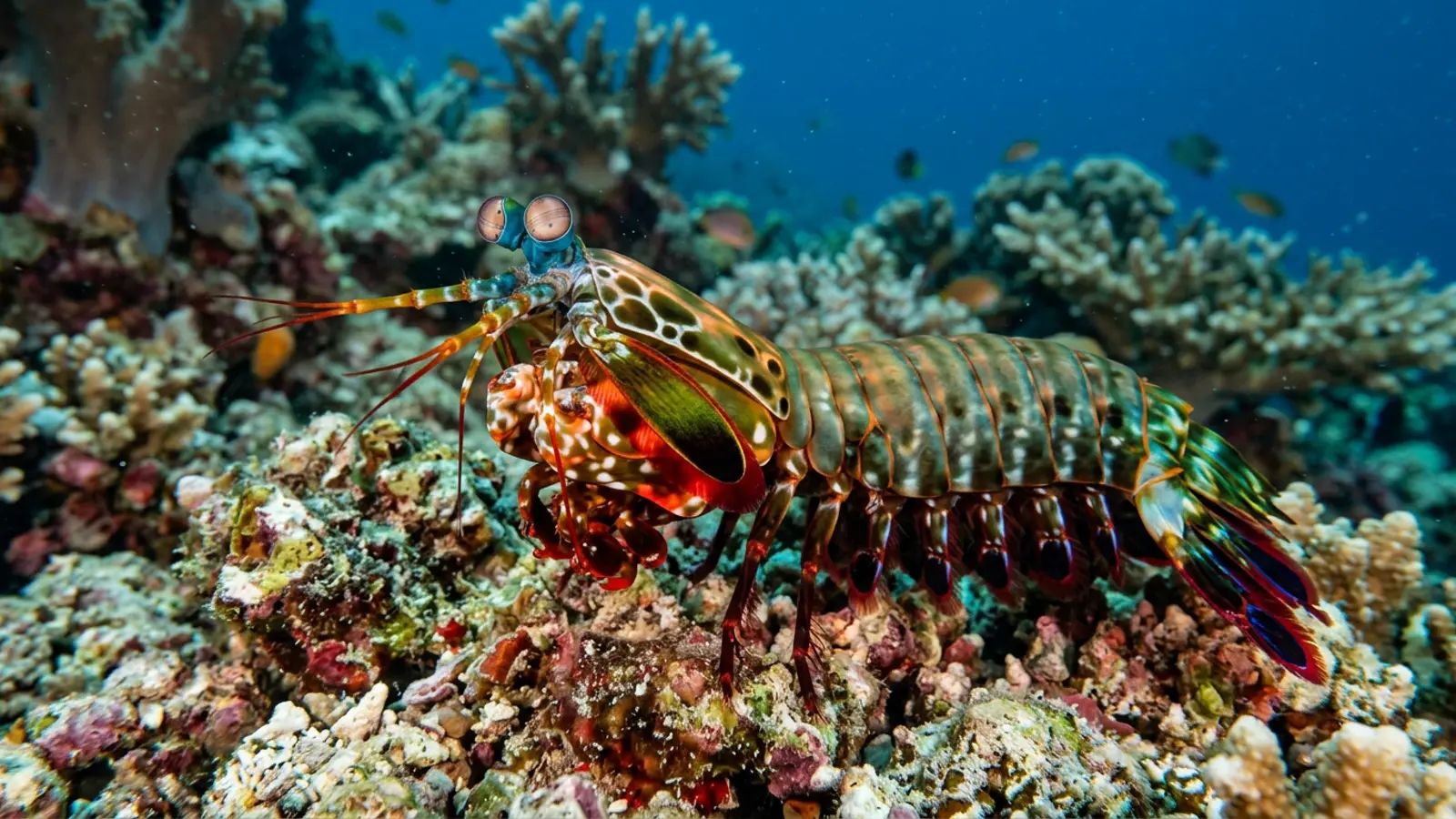 Peacock Mantis Shrimp at the dive site Racha Yai — Bay 1