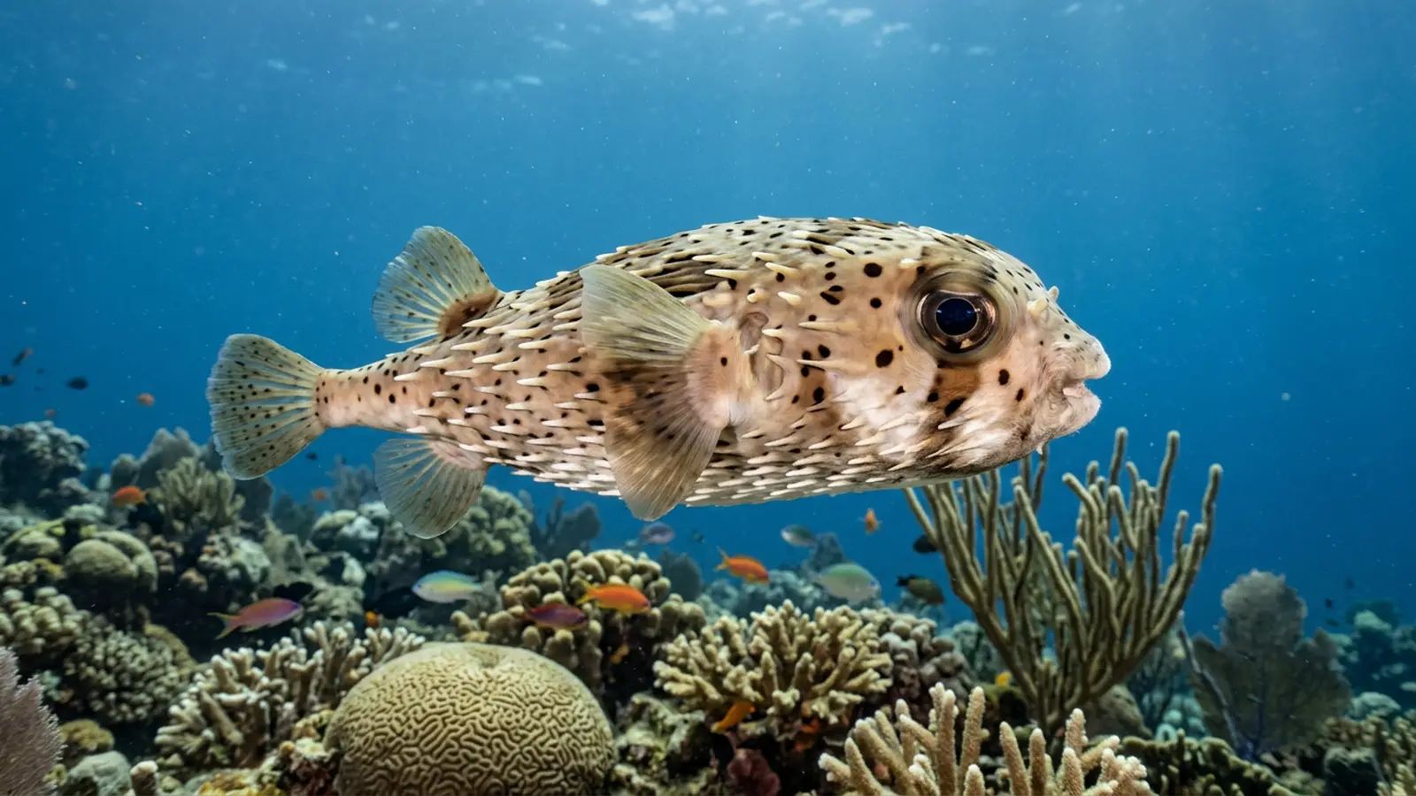 سمكة النيص في موطنه الطبيعي — مشاهدات الغوص وأفضل الوجهات