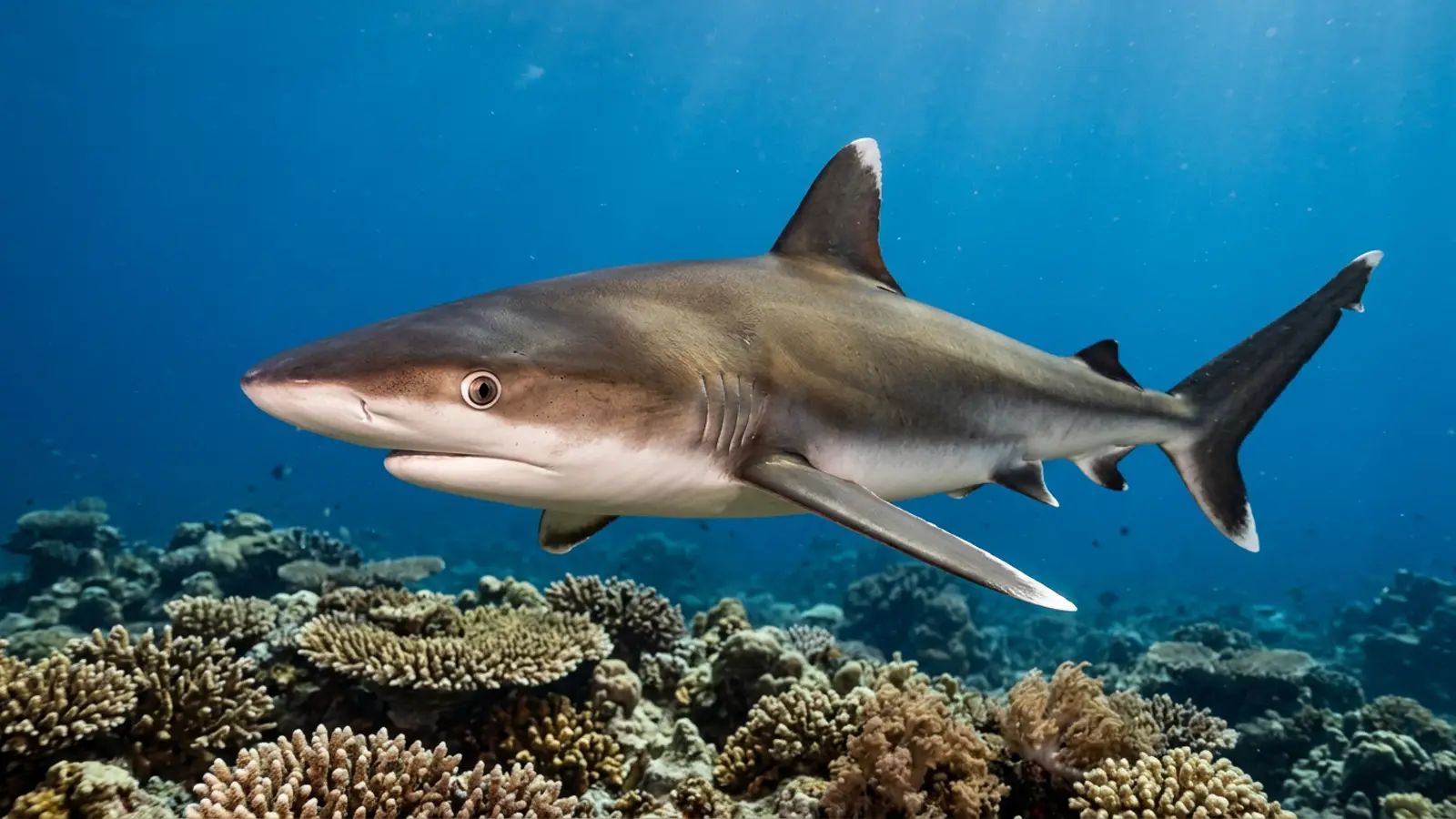 Silvertip shark at the dive site Osprey Reef - Admiralty Anchor