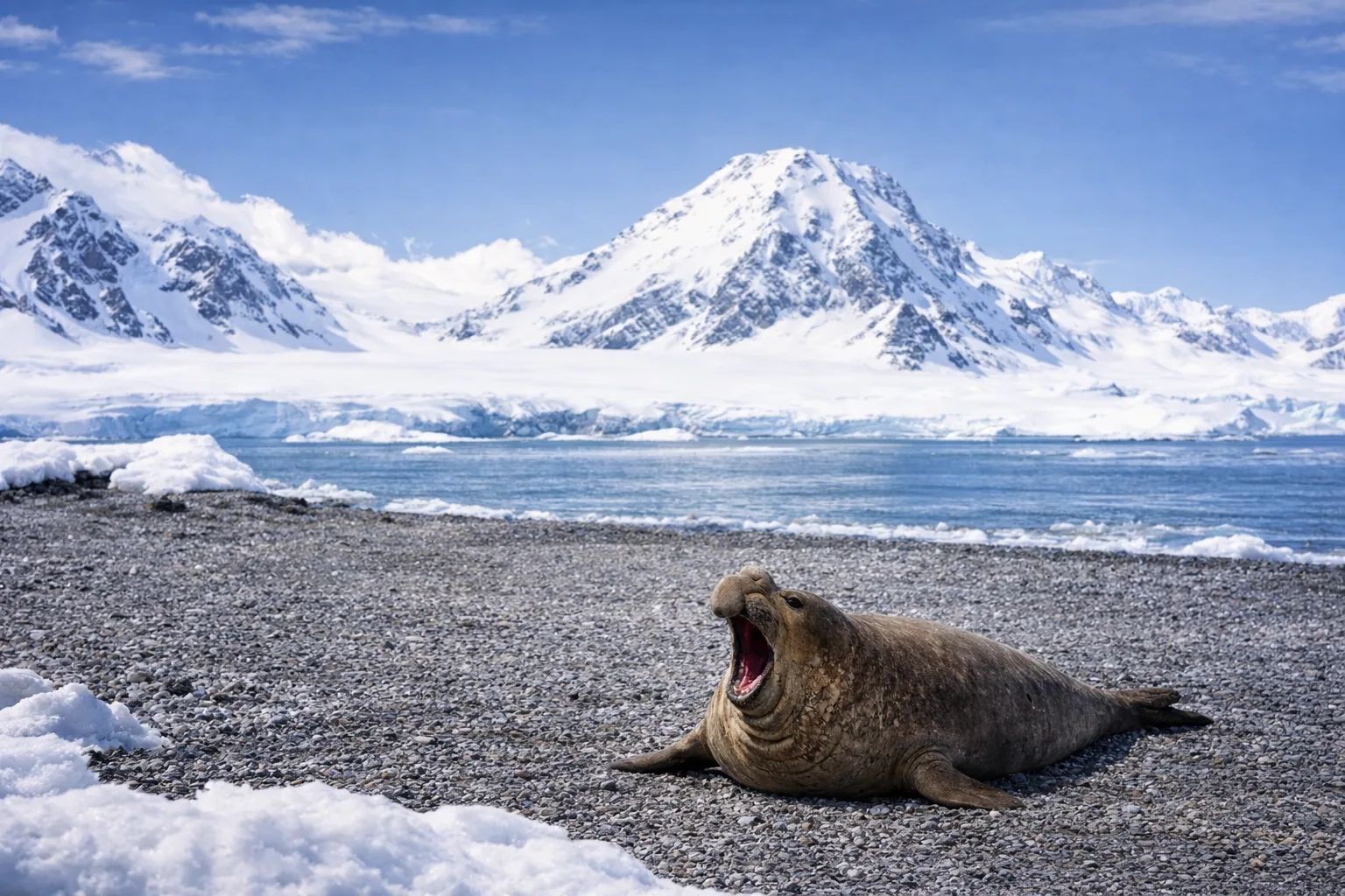 Elephant seals at the dive site Point Wild