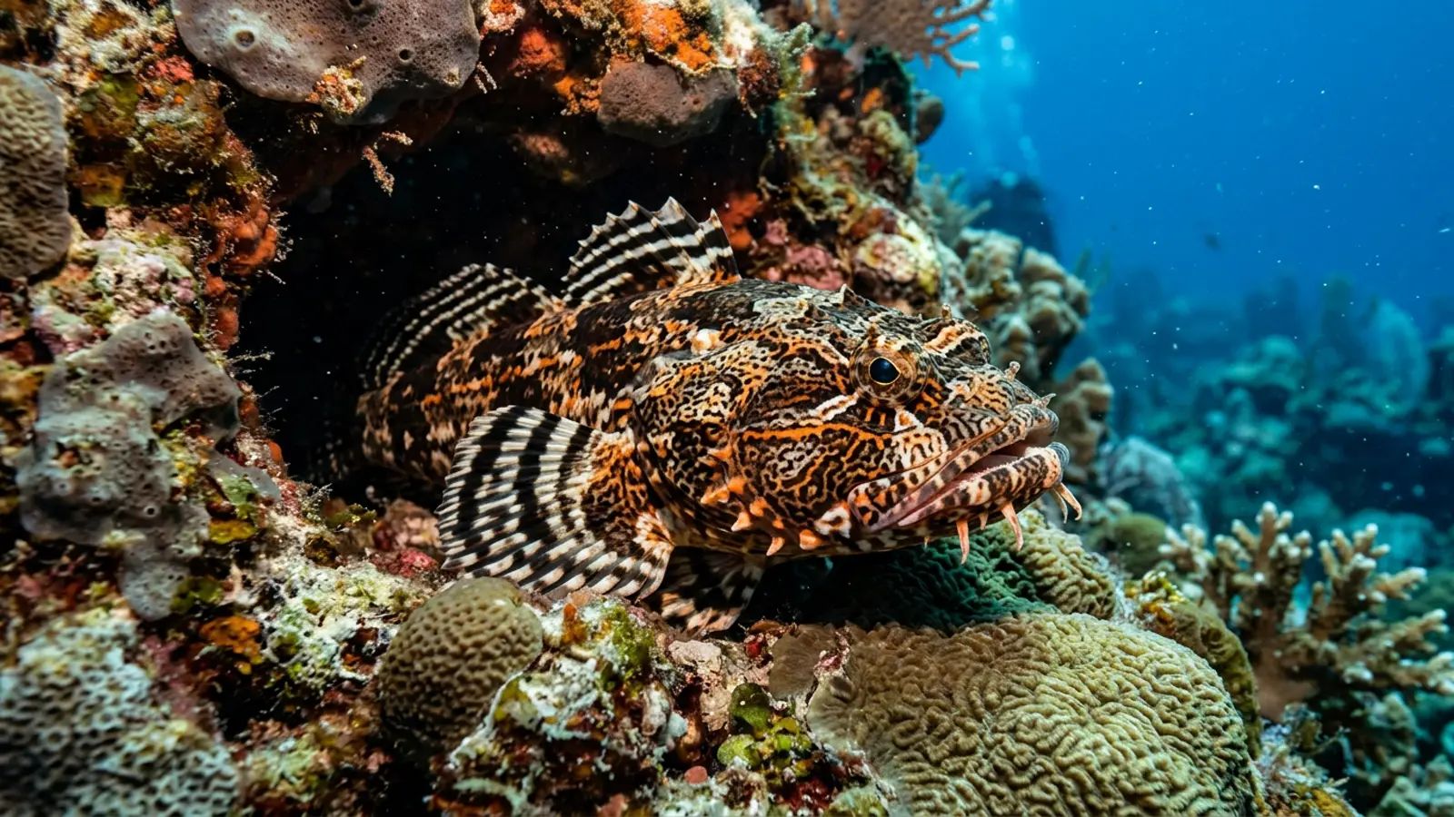 Toadfish at the dive site Chain Wall