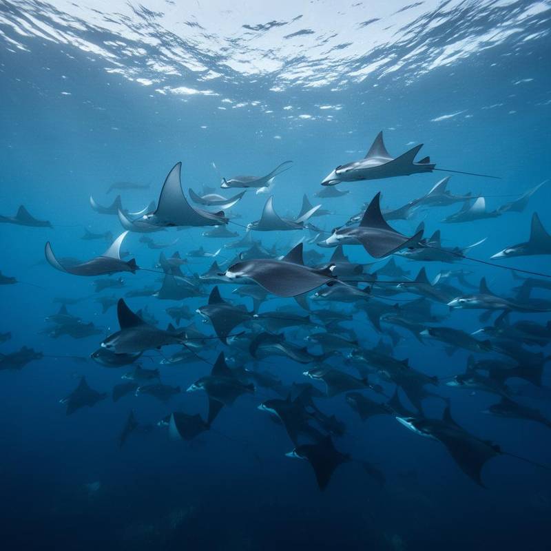 Mobula-rauskujen kokoontumiset